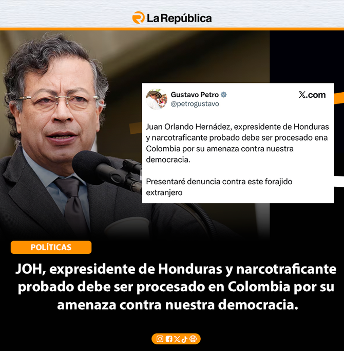 JOH, expresidente de Honduras y narcotraficante  probado debe ser procesado en Colombia por su  amenaza contra nuestra democracia. - Cover Image